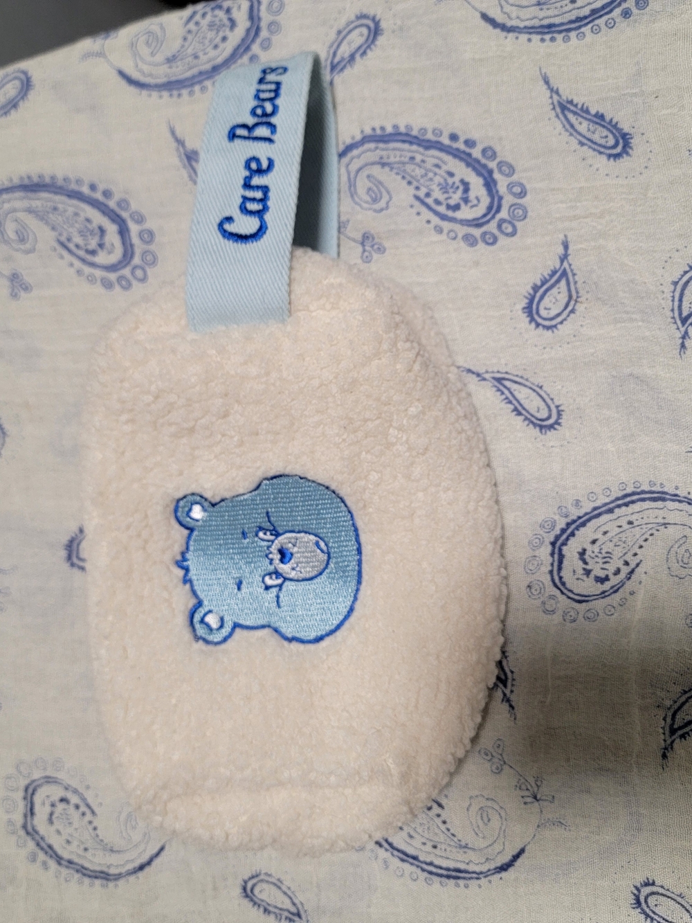 Care Bears Blue and White Plush Wrist Rattle
